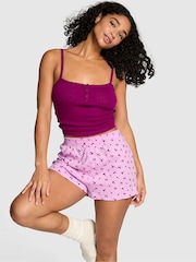 Victoria's Secret Pink Hushed Lilac Purple Pointelle Short Pyjama Bottoms - Image 1 of 2