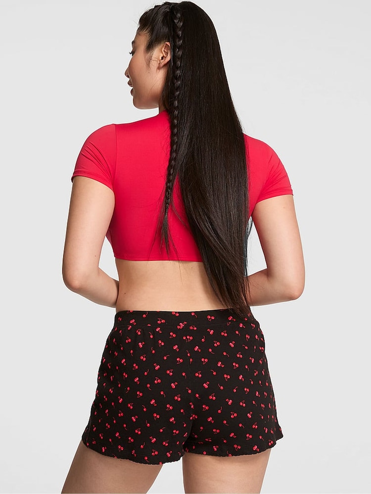 Victoria's Secret Pink Black Cherries Pointelle Short Pyjama Bottoms - Image 2 of 3
