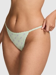Victoria's Secret Pink Mint Green Bikini Lace Trim Rib Knickers - Image 1 of 2