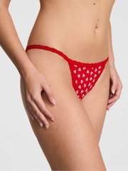 Victoria's Secret Pink Bright Vermillion Red Bikini Lace Trim Rib Knickers - Image 1 of 2
