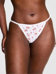 Victoria's Secret Pink White Cherry Print Bikini Lace Trim Rib Knickers - Image 1 of 2