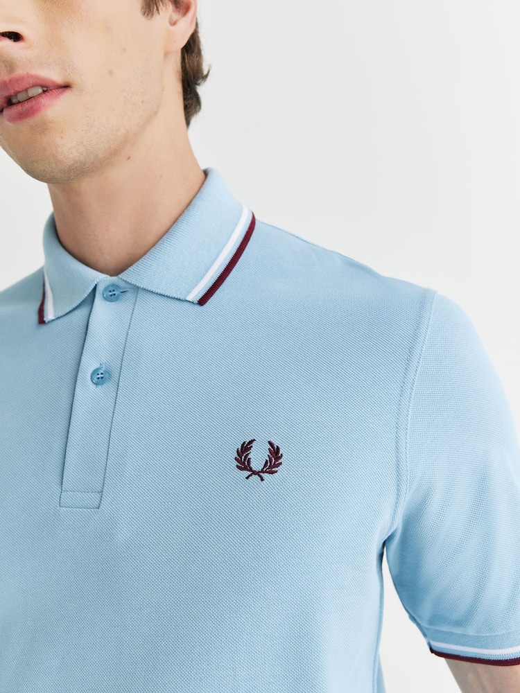 Fred Perry Blue The Twin Tipped Shirt - Image 5 of 5