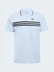adidas Originals Blue Chest Stripes Slim Polo Shirt - Image 6 of 6