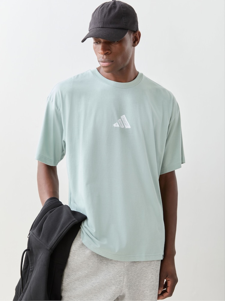 adidas Green Climacool Power Training Graphic T-Shirt - Image 1 of 5