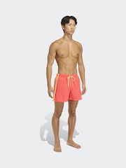 adidas Red 3 Stripes 5 Inch Swim Shorts - Image 3 of 6