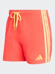 adidas Red 3 Stripes 5 Inch Swim Shorts - Image 6 of 6