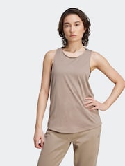 adidas Brown Yoga Essentials Vest Top - Image 1 of 1