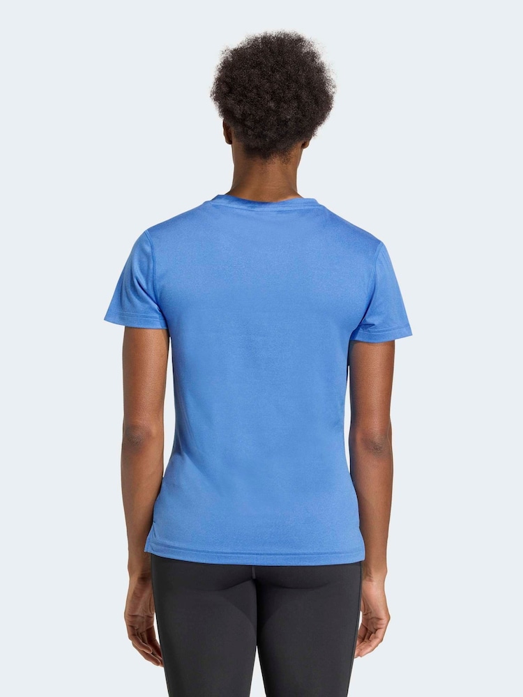 adidas Dark Blue Workout Essentials V-Neck T-Shirt - Image 2 of 6 adidas Dark Blue Workout Essentials V-Neck T-Shirt - Image 2 of 6