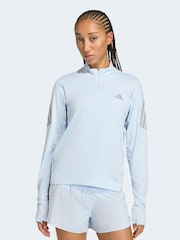 adidas Blue adidas adi365 Iconic Running 1/2 Zip T-Shirt - Image 1 of 6
