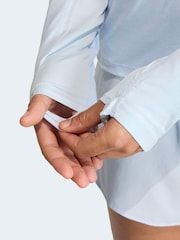 adidas Blue adidas adi365 Iconic Running 1/2 Zip T-Shirt - Image 4 of 6