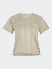adidas Beige Hyperglam 3-Stripes Emboss T-Shirt - Image 1 of 1