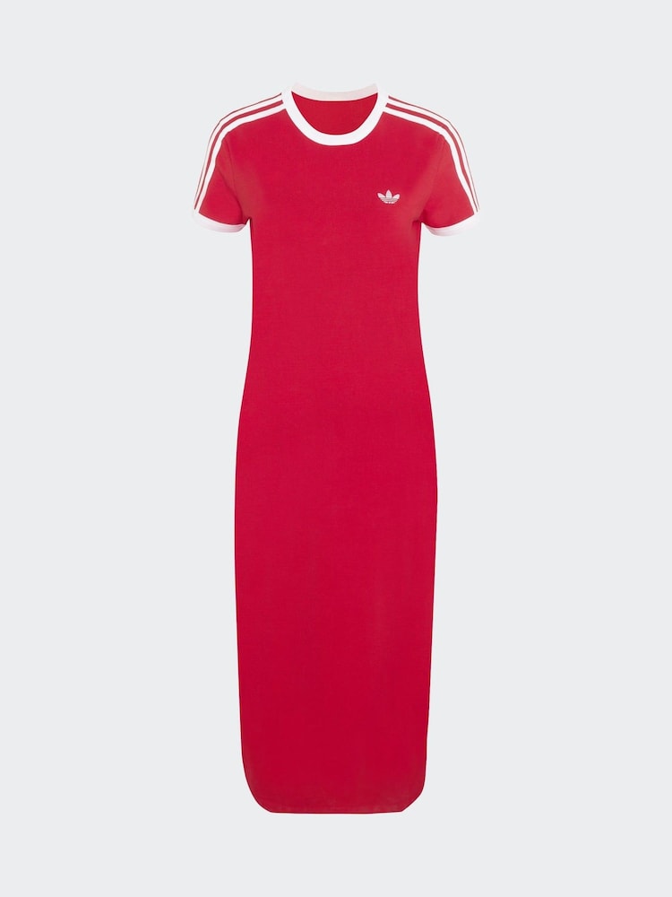 أحمر - adidas Originals 3 Stripes Dress (Slim) - صورة 6 من 6