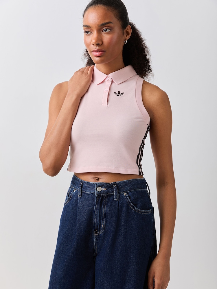 adidas Originals Grey Polo Top - Image 1 of 5 adidas Originals Grey Polo Top - Image 1 of 5