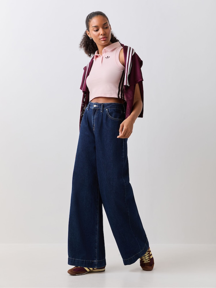 adidas Originals Grey Polo Top - Image 2 of 5 adidas Originals Grey Polo Top - Image 2 of 5