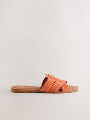 Orange Suede Standard/Wide Fit Forever Comfort® Stitched Mule Sandals - Image 2 of 5