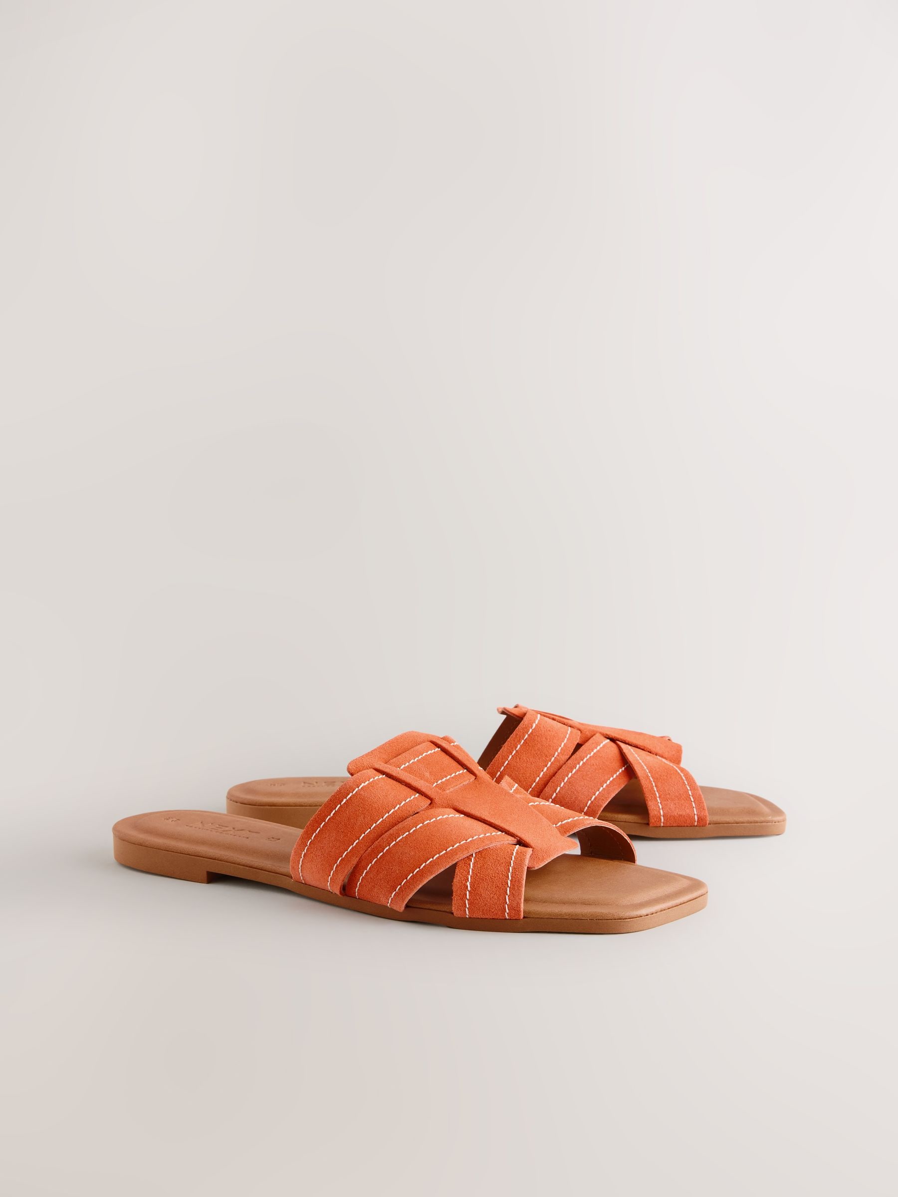 Buy Orange Suede Standard/Wide Fit Forever Comfort® Stitched Mule
