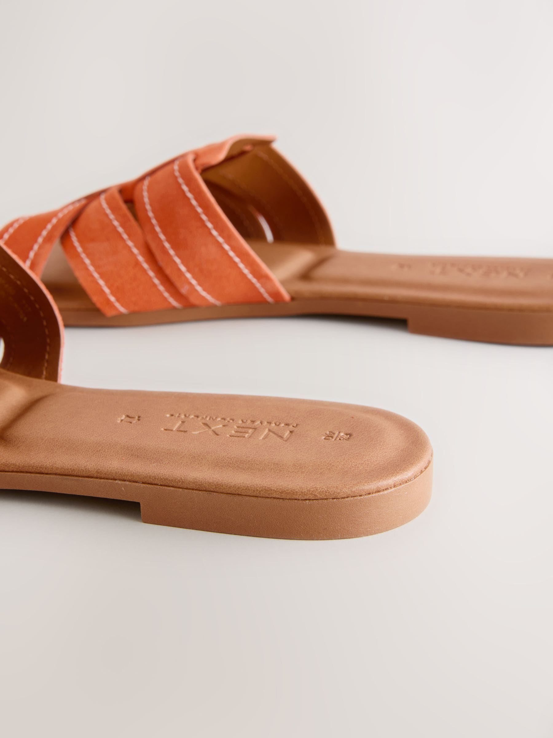 Buy Orange Suede Standard/Wide Fit Forever Comfort® Stitched Mule
