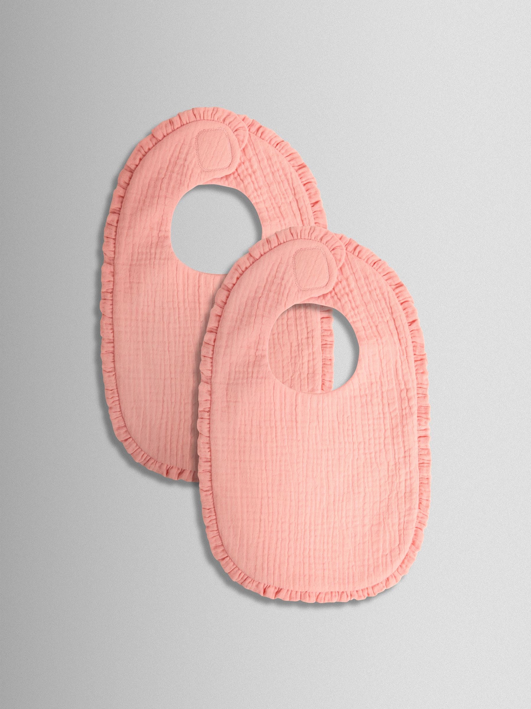 Jojo Maman Bébé Peach 2-Pack Frill Bibs