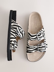 Zebra Forever Comfort® Double Strap Footbed Sandals - Image 1 of 11