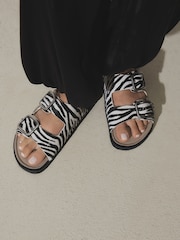 Zebra Forever Comfort® Double Strap Footbed Sandals - Image 6 of 11