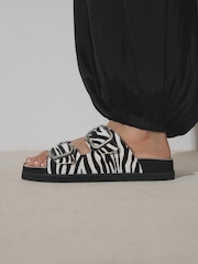 Zebra Forever Comfort® Double Strap Footbed Sandals - Image 7 of 11