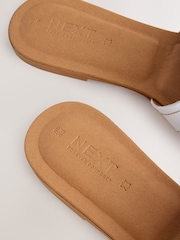 White Leather Standard/Wide Fit Forever Comfort® Stitched Mule Sandals - Image 8 of 8