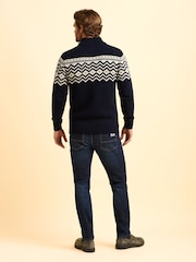 Brakeburn Blue Abberton Knit 1/4 Zip Knit Jumper - Image 2 of 5