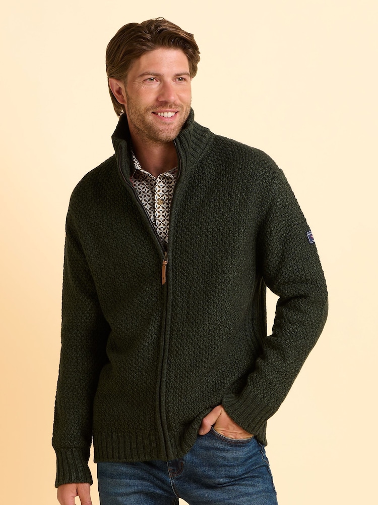 Brakeburn Green Applecross Zip Through Jumper - Image 1 of 5