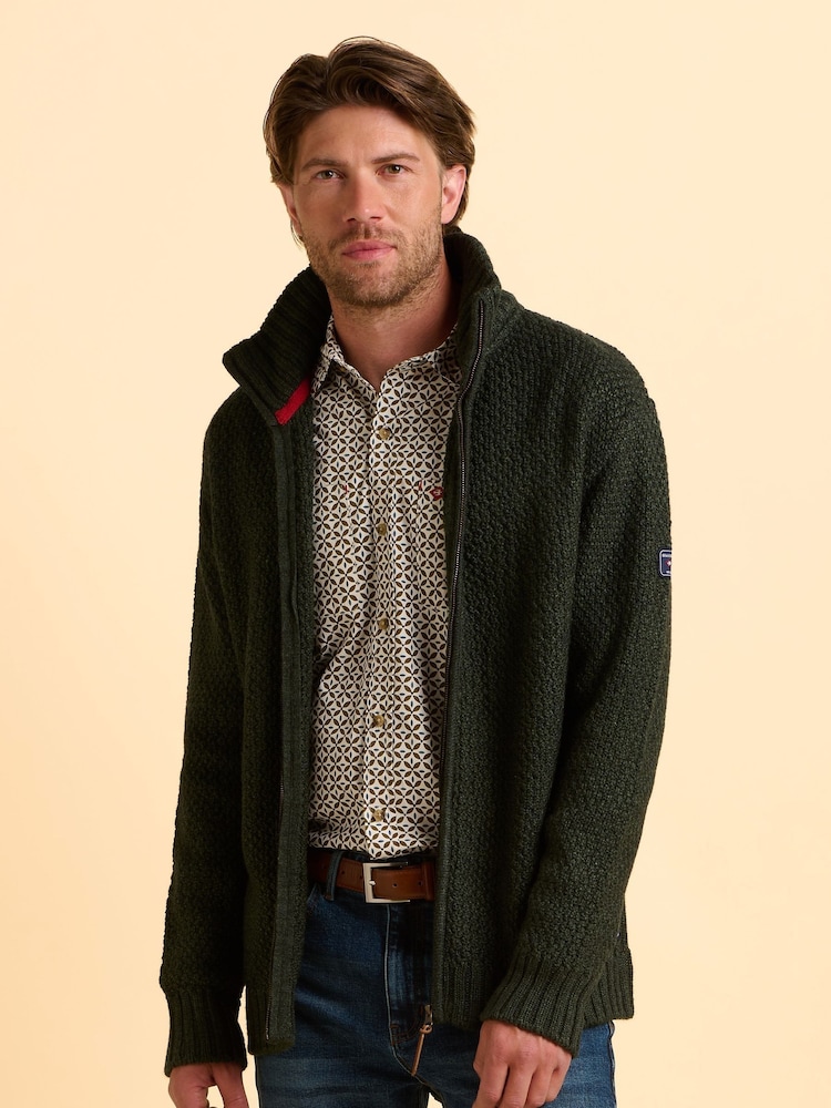Brakeburn Green Applecross Zip Through Jumper - Image 5 of 5