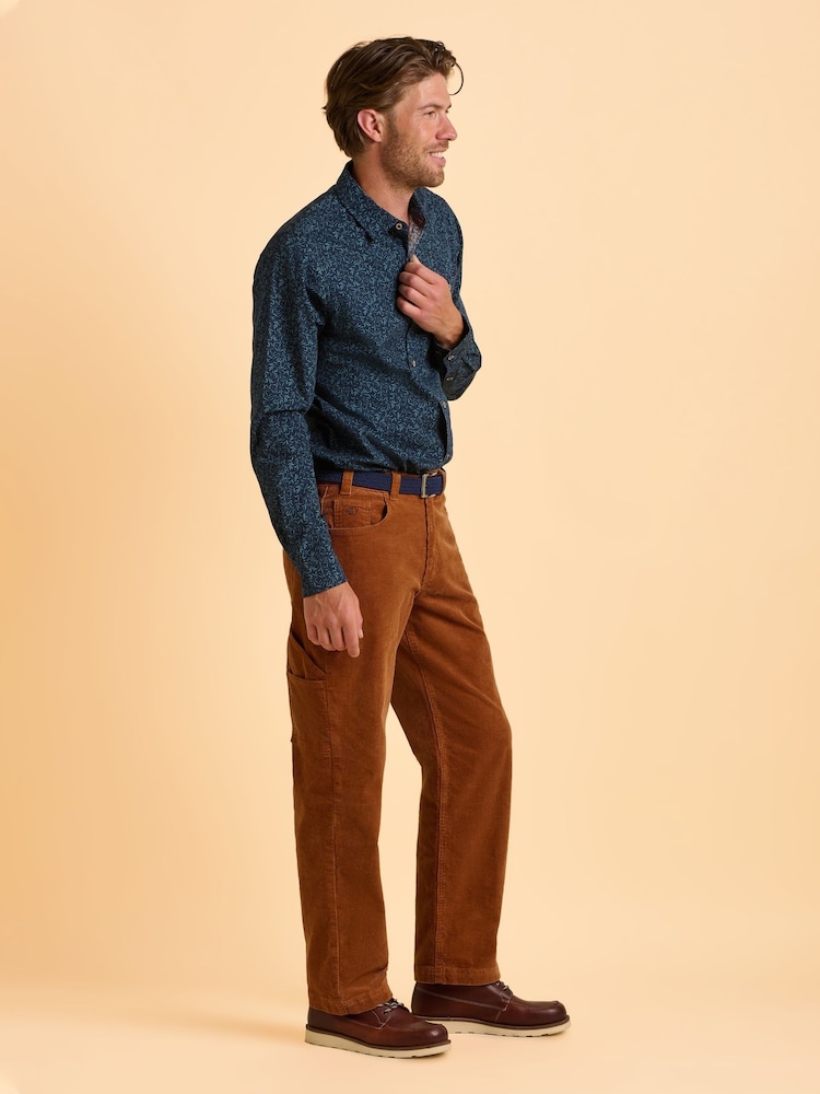 Brakeburn Orange Banstead Corduroy Trousers - Image 2 of 6 Brakeburn Orange Banstead Corduroy Trousers - Image 2 of 6