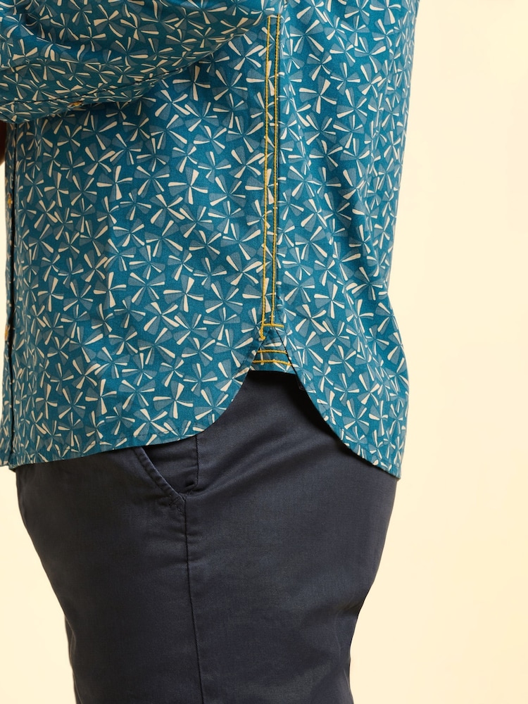 Brakeburn Blue Benbecula Printed Shirt - Image 2 of 6