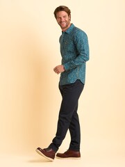 Brakeburn Blue Benbecula Printed Shirt - Image 5 of 6