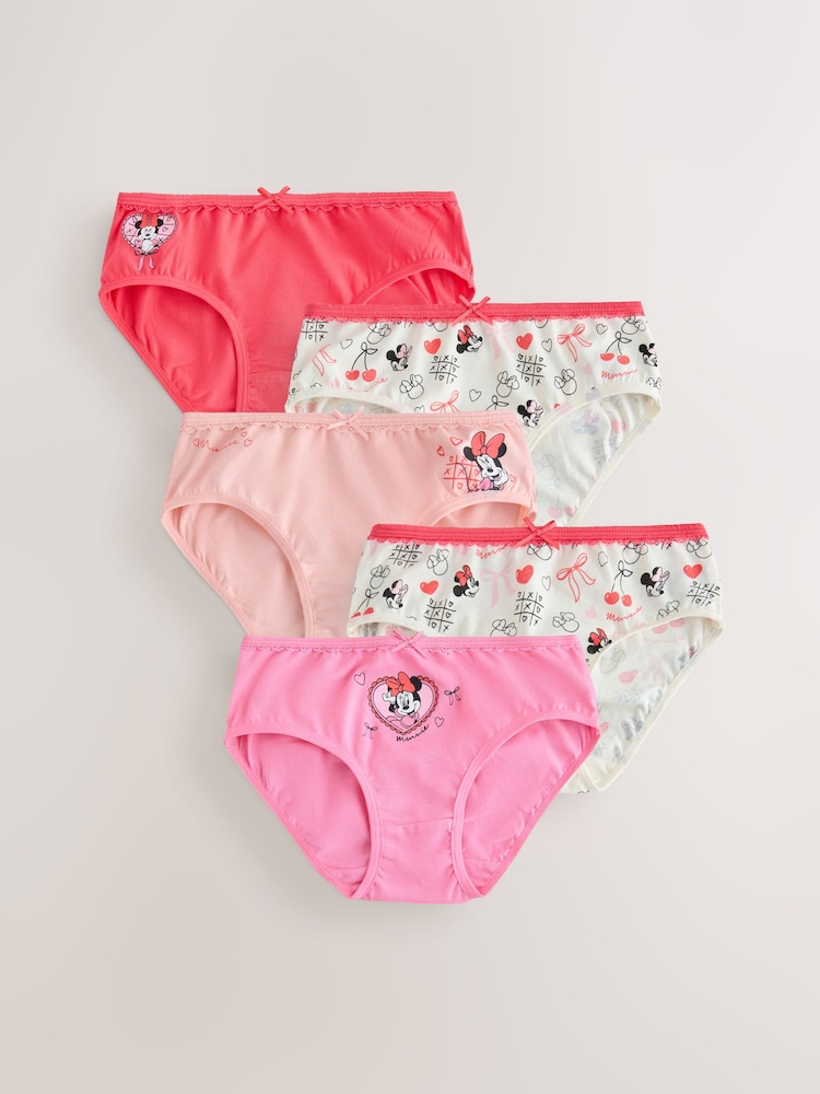 Red/Pink Minnie Mouse Briefs 5 Pack (1.5-12yrs) - Image 1 of 9 Red/Pink Minnie Mouse Briefs 5 Pack (1.5-12yrs) - Image 1 of 9