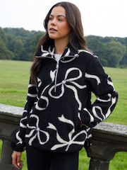 Threadbare Bow Print Quarter Zip Fleece - صورة 1 من 5