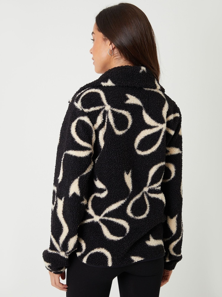 Threadbare Bow Print Quarter Zip Fleece - صورة 2 من 5 Threadbare Bow Print Quarter Zip Fleece - صورة 2 من 5