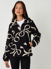 Threadbare Bow Print Quarter Zip Fleece - صورة 3 من 5
