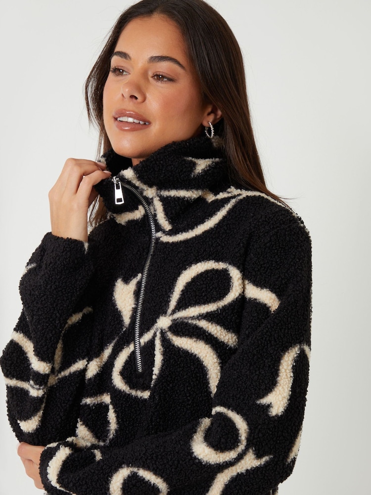 Threadbare Bow Print Quarter Zip Fleece - صورة 5 من 5 Threadbare Bow Print Quarter Zip Fleece - صورة 5 من 5