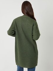 Threadbare Green Cable Knit Cardigan - Image 2 of 4