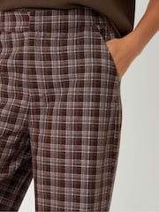 Threadbare Brown Check Straight Leg Trousers - Image 3 of 4