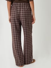 Threadbare Brown Check Straight Leg Trousers - Image 4 of 4