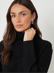 Threadbare Black Oversized Roll Neck Jumper - Image 4 of 4