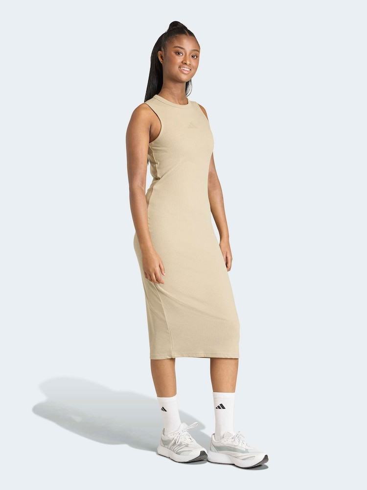 adidas Brown ALL SZN Ribbed Dress - Image 2 of 6