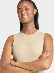 adidas Brown ALL SZN Ribbed Dress - Image 4 of 6