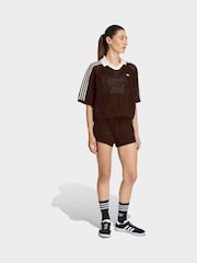 adidas originals Brown Knitted Crochet Polo Shirt - Image 3 of 6