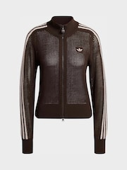 adidas Originals Brown Knitted Crochet Firebird Track Top - Image 6 of 6