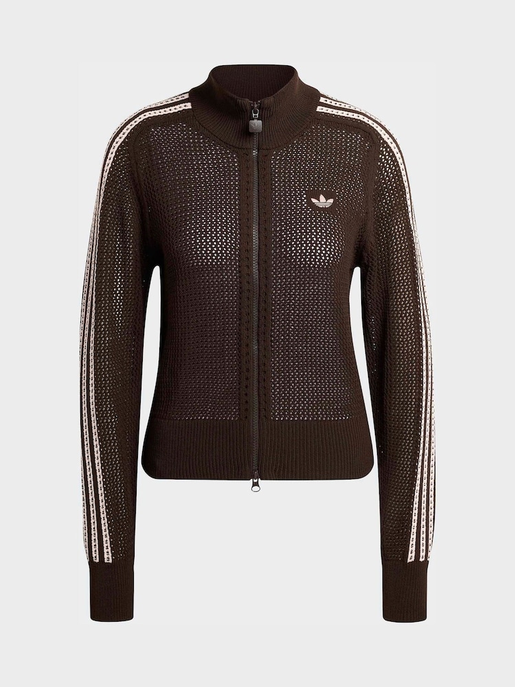 adidas Originals Brown Knitted Crochet Firebird Track Top - Image 6 of 6 adidas Originals Brown Knitted Crochet Firebird Track Top - Image 6 of 6
