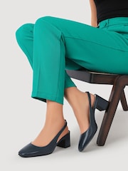 Jones Bootmaker Blue Xayna Leather Slingback Court Shoes - Image 1 of 5
