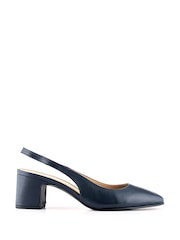 Jones Bootmaker Blue Xayna Leather Slingback Court Shoes - Image 2 of 5