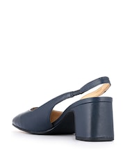 Jones Bootmaker Blue Xayna Leather Slingback Court Shoes - Image 4 of 5