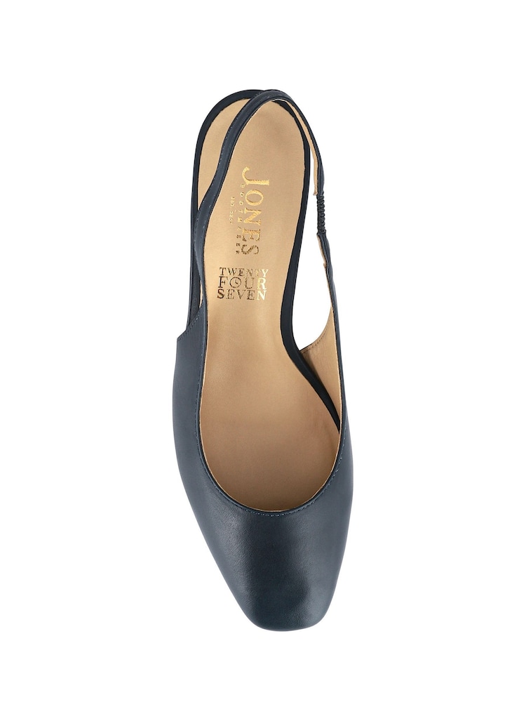 Jones Bootmaker Blue Xayna Leather Slingback Court Shoes - Image 5 of 5
